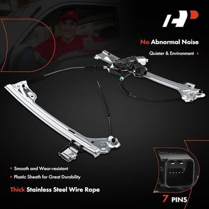 A-Premium Front Driver Side Power Window Regulator with Motor (7-Pin Motor) - style: Front Driver Side (LH)