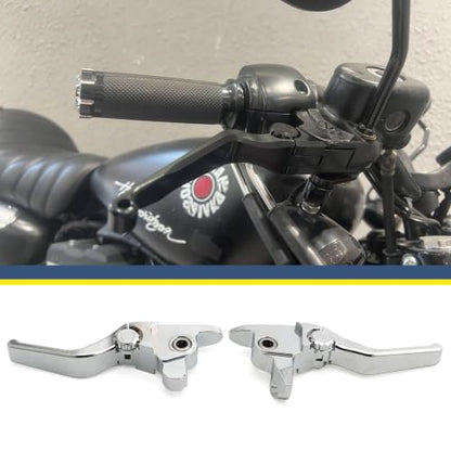 Motorcycle Levers Brake Clutch Handle Adjustable Lever Fit for Harley 2017-2020 Touring Road Glide Road King Electra Glide Street Glide 2019-2020 Trike Tri Glide Freewheeler (Short, Chrome) - color: Chrome