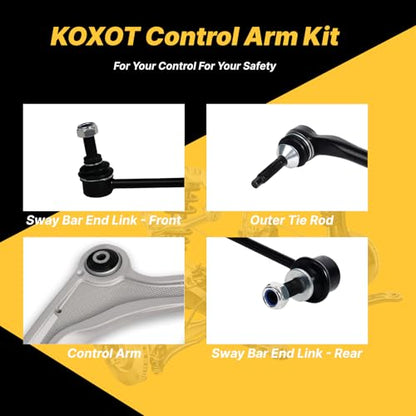 8Pcs K623000 K623001 K80252 K750744 ES801110 ES801109 Front Lower Control Arm Sway Bar End Link Outer Tie Rod Fit for Ford 2013 2014 2015 2016 2017-2020 Fusion, for Lincoln 2013-2020 MKX - size: 8Pcs front control arm suspension kit