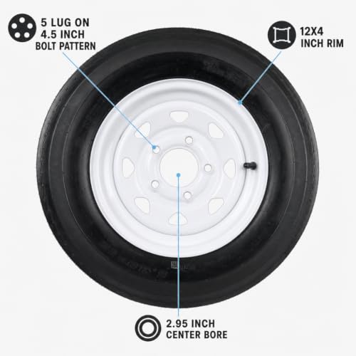 eCustomrim 2-Pack Trailer Tire Rim Assembly 5.30-12 530-12 12 Inch 5 Lug