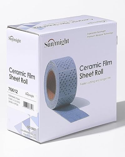 Sunmight Ceramic Film Sandpaper Roll 2.75" x 13.12yd 240G — Hook & Loop Sand Paper Sheets for Auto Body, Car Sanding, Wood, Metal, Longboard Block Tools | Wet Dry Automotive Shop Supplies, Wet Dry Use - size: 240G Grip