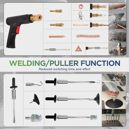 Spot Welder Dent Puller Machine Body Repair Dent Removal Tools 6 Models Dent Puller Welder 110V 3800A Car Dent Puller Smaller Welding Spot Stud Welder Dent Repair Kit Dent Remover Tool For Car/Trucks
