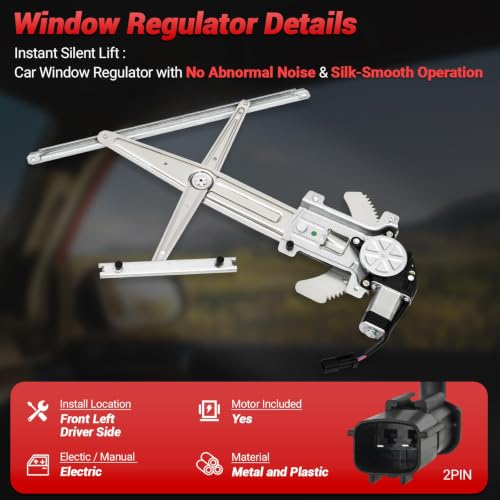 PZ Front Driver Side Power Window Regulator with Motor Assembly Compatible with 2004-2012 Chevy Colorado GMC Canyon, 2007-2008 Isuzu i290 i370,2006 i280 i350,741-014 - style: 741-014