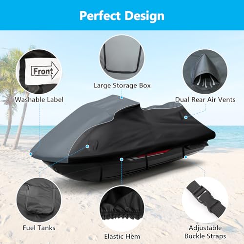 Jet Ski Cover for Yamaha FX Cruiser HO/SVHO 2019-2024 Waterproof 600D - size: For Yamaha FX Cruiser SVHO/FX Cruiser HO 2019-2024