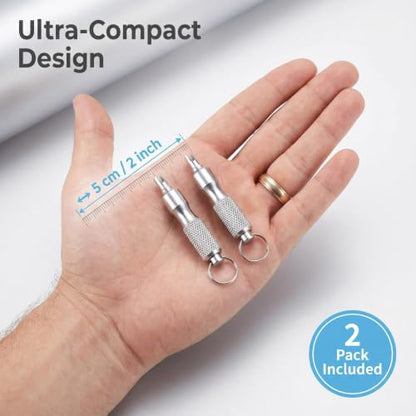 2 PCS Schrader Valve Core Removal Tool Keychain,Tire Valve Stem Repair Tool