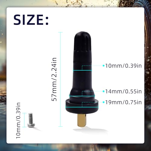 20Pcs TPMS 20008 Tire Valve Stem, Tire Pressure Sensor Rubber Valve Stems Kit for 0.453" Rim Holes, Snap-in Tire Pressure Sensor Valve Stem Compatible with Chevy Buick Cadillac