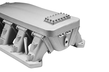 Cast Hemi GenⅢ Intake Manifold 102mm For Mopar Dual Throttle Body bolt with Fuel Rail Kits and Burst Panel Flange (Satin) - color: Satin