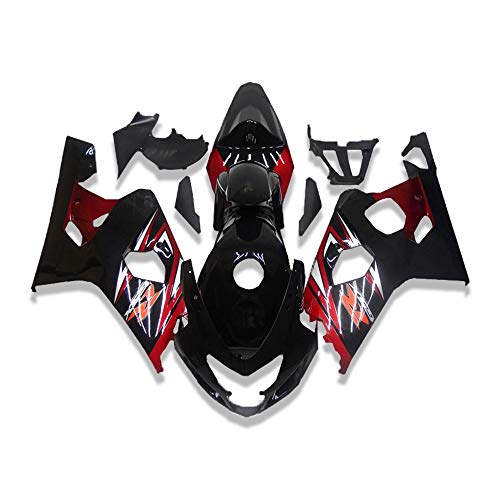 YTL Red Black Full Fairing Fit for Suzuki 2004-2005 GSXR 600/750 - color: 014 Red Black
