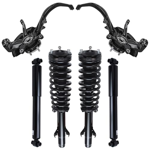 Detroit Axle - FWD Front Steering Knuckles Wheel Hub Bearings Struts Rear - size: 6AQU47650/ strut shock sway kit