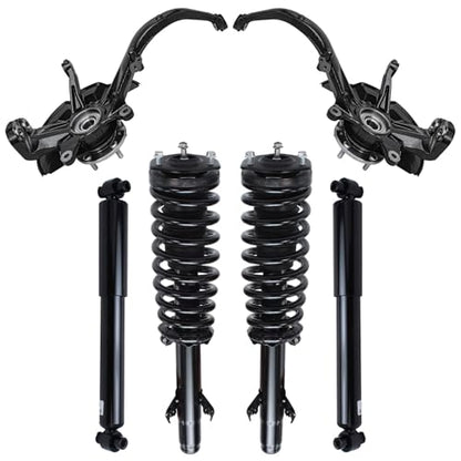 Detroit Axle - FWD Front Steering Knuckles Wheel Hub Bearings Struts Rear - size: 6AQU47650/ strut shock sway kit
