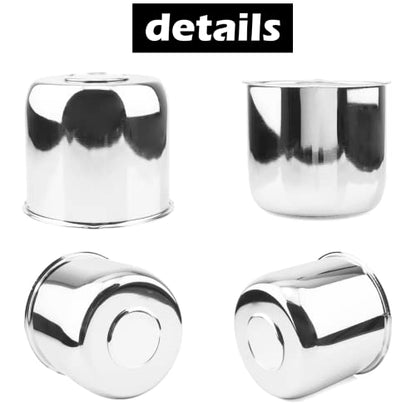 2Pcs 4.88" OD 4.33" H Trailer Wheel Center Caps with Removable Top - color: Chrome, size: 4.88" OD 4.33" H