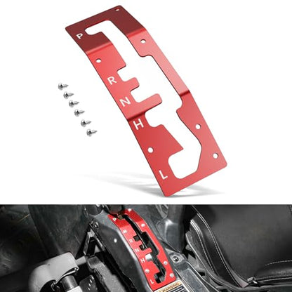 NICECNC Shift Shifter Gate Plate Panel with Gear Letter Red - color: red