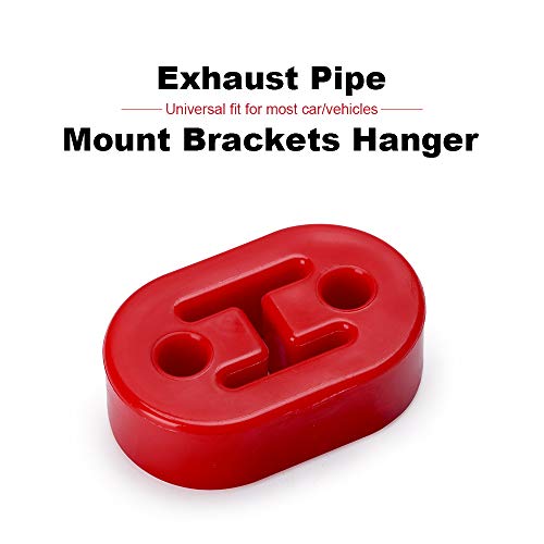 Universal 4PCS PolyUrethane Exhaust/Muffler Rubber Short Hanger Insulator Bracket Bushing Mount 10mm Red - color: Red