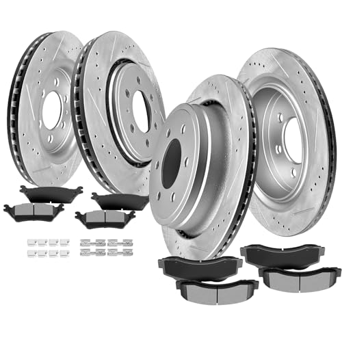 SCITOO Front 13.78" Rear 13.7" Brake Pads and Rotors Kits Brakes Kit - size: 54153+D1414 & 54186+D1602 [4+8PCS]