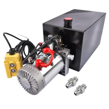 Steel Single Acting Hydraulic Pump 12V DC Hydraulic Power Unit 3.75 Gallon Dump Trailer Pump Dynast