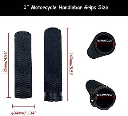 Motorcycle 1" Handlebar Grip Handgrips Fit for Harley Touring Sporster Dyna Softail V-Rod 1 Pair