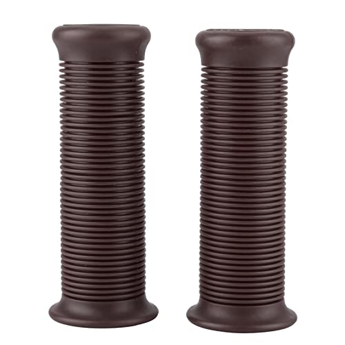 Handle Grip Pair, Motorcycle Grips Pair of 1inch 25mm/ 1.1inch 28mm Universal Motorcycle Vintage Handle Handlebar Grip for Most Motorcycles - color: Dark Brown