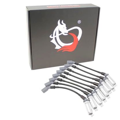 AIP Electronics Dragon FIRE Performance Pro Series Direct Fit 8.5mm 12.5" 40 Ohm Spark Plug Wire Set Compatible with 1995-2005 GM Trucks 4.8L 5.3L 6.0L V8 Replaces MSD 32829 OEM Fit SPW3015-BK