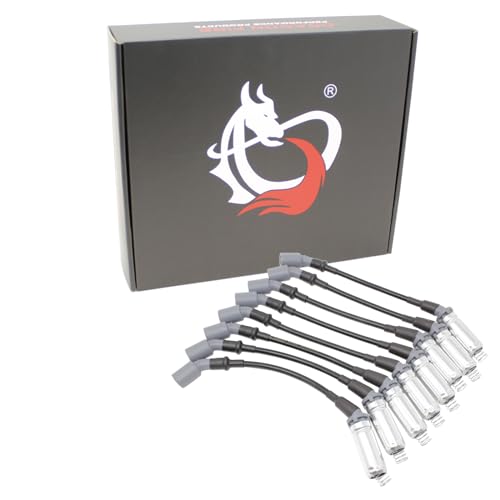 AIP Electronics Dragon FIRE Performance Pro Series Direct Fit 8.5mm 12.5" 40 Ohm Spark Plug Wire Set Compatible with 1995-2005 GM Trucks 4.8L 5.3L 6.0L V8 Replaces MSD 32829 OEM Fit SPW3015-BK