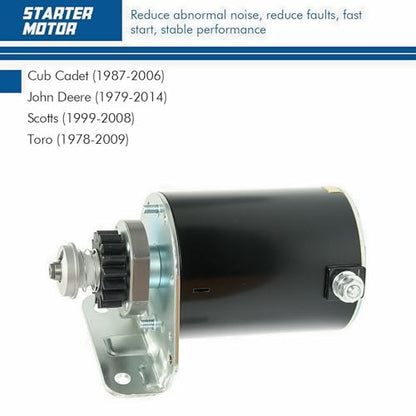 Starter Motor Replaces 1972-2002 7HP-18HP Engines with OE Part # 390838 391423 392749 394805 491766 497594 497595 693054 B&S Starter Replacement with 16 Teeth