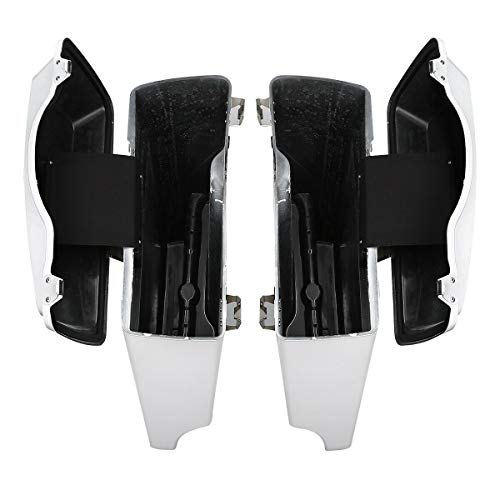 Green-L ABS White 5" Stretched Saddlebag Fit for Harley Touring 93-13 - color: White