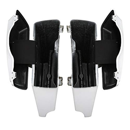 Green-L ABS White 5" Stretched Saddlebag Fit for Harley Touring 93-13 - color: White