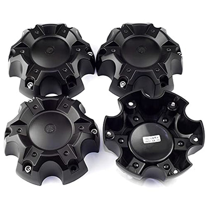 5.55in Wheel Center Caps for Ballistic Center Hubcaps, 4 Pack Glossy Black Center Cover Replacement, 6 lugs - color: Glossy Black