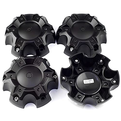 5.55in Wheel Center Caps for Ballistic Center Hubcaps, 4 Pack Glossy Black Center Cover Replacement, 6 lugs - color: Glossy Black