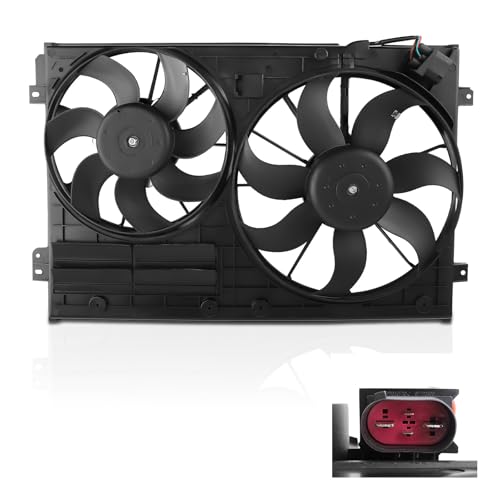 maXpeedingrods Engine Radiator Cooling Fan Assembly for Audi A3 Quattro TT Quattro for VW Beetle CC Eos Golf Jetta Passat 2005-2017 Replacement 1K0959455EA 1K0959455ES - size: 1K0959455EA