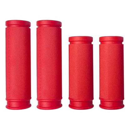 4Pcs Bike Handlebar Grips, 85mm 105mm TPR Rubber Short Grips Fit Twist Shift and Revoshift - color: Red