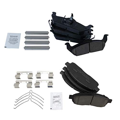 TRQ Front and Rear Brake Pads Ceramic - color: Ceramic, size: BFA12921