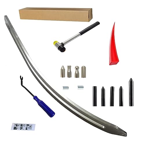 Auto Dent Repair,Car Front Fender Dings Remover,Paintless Bodywork Damage Removal,Big Size Curved Rod, 15 Pack Hook Rods Tools Kit for Car Body Dent Repair