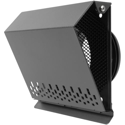 Vent Systems 4" Inch Air Supply Vent Cover with Rubber Gasket - Graphite Black Galvanized Steel - Robust Weatherproof Outdoor Air Intake Box - Duct or Surface Mounting - Rain and Snow Protection - color: Graphite Black, size: ø4" Inch - Supply