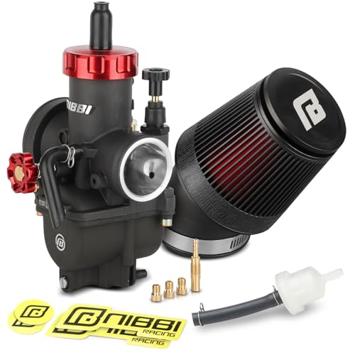 NIBBI 30mm Carburetor with CNC 48mm Air Filter kit,PE30 Carburetor fit for 250cc Dirt Bike,Upgrade for SSR 250/Xpro 250/Apollo 250/taotao 250 Performance Parts - size: PE30+Curved filter
