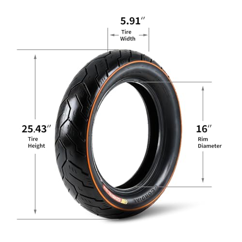 Garvee Rear Motorcycle Tire Rear 150/80-16, Tubeless 4PR 71H, Black Wall, High Performance Street Tire for Cruiser & Touring, Enhanced Grip, Long Wear, Fits 16" Rims - size: CY371 150/80-16