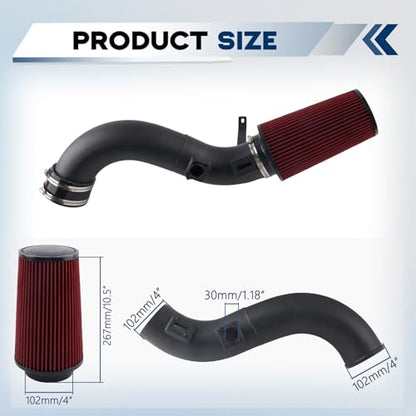 Cold Air Intake Compatible With 2013 2014 2015 2016 Chevy GMC 6.6L LML Duramax Diesel - size: Chevy GMC Cold Air Intake 6.6L