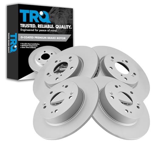 TRQ Front and Rear Brake Rotor Set G Coated Vented Solid - style: BKA14822