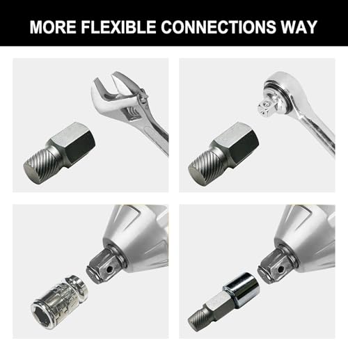 26PCS CR-MO Screw Extractor Set,Hex-Head Multi-Spline Screw Easy-out Screw Extraction Set 3/8" Inch Drive Hex-Head, Broken Bolt Remover, Stripped Fastener Tool for Stripped, Rounded, Damaged - color: 26pcs-screw Extractor