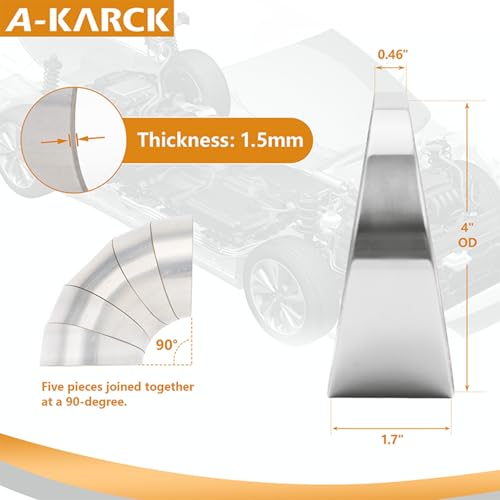 A-KARCK 304 Stainless Steel Pie Cuts, 4'' Exhaust Pipe Laser Cut for Custom Exhaust System 5 Pcs - size: 4.0inch