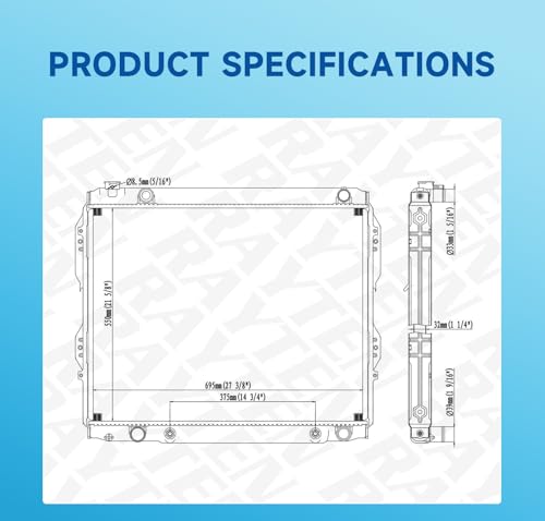 Rayten 2320 Radiator Compatible with 2000-2006 Toyota Tundra 3.4L 4.0L V6,Core Thickness:1.25in,Replace# 1641007070 1641007090 164100P020 16410YZZAV - size: RAD:2320