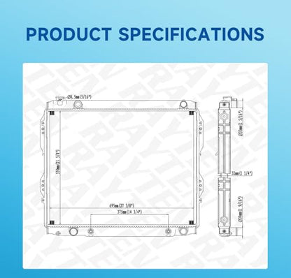 Rayten 2320 Radiator Compatible with 2000-2006 Toyota Tundra 3.4L 4.0L V6,Core Thickness:1.25in,Replace# 1641007070 1641007090 164100P020 16410YZZAV - size: RAD:2320