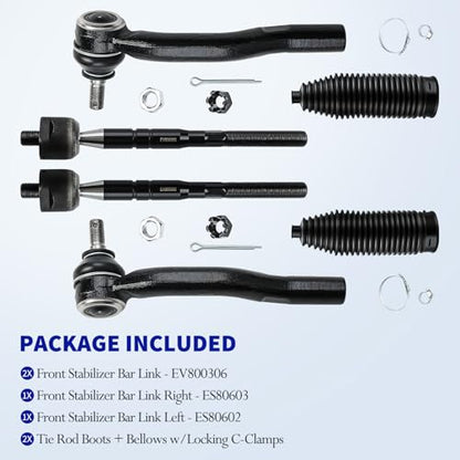 Front Tie Rod Ends Kit for 2007 2008 2009 2010 2011 Toyota Camry, 6Pcs