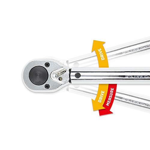 Powerbuilt 3/8-Inch Micrometer Torque Wrench, 5-80 Foot/Pounds and 0.7-11.2 Meter/Kilograms, Reversible Ratchet Clicks, Lockable - 644998 - size: 3/8 in.