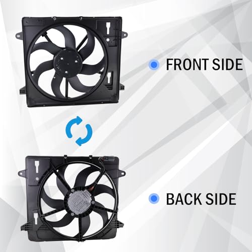 Engine Cooling Radiator Fan Assembly Compatible with 2012-2017 Jeep Wrangler,2018 Wrangler JK 3.6L Replace#68143894AA 68143894AB 621-601 6010277 624080 CF13078