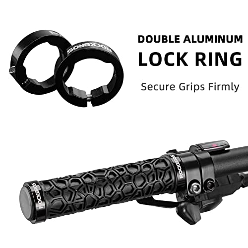 ROCKBROS Bike Handlebar Grips Double Lock-on Bike Grips Non-Slip Bicycle Handlebar Grips for MTB, BMX, Scooters, Folding Bikes 22.2mm - color: A5 - Black