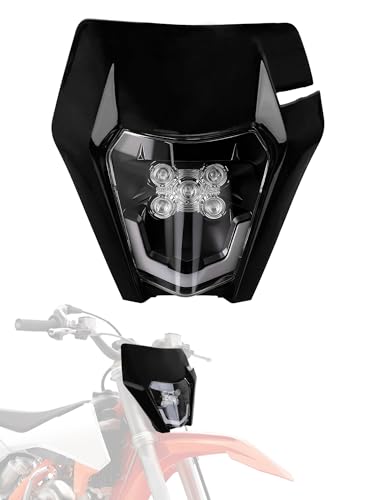 JFG RACING Dirt Bike LED Universal Headlight for CR XR YZ YZF XC KX 125-450 - color: black