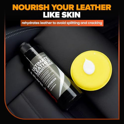 Leather Couch Conditioner & Restorer - Full Leather Restore & Conditioning Kit with Applicator Pad for Car Seats, Couch, Furniture, Shoe, Sofa, Bag & Purses - 18 fl. oz. - style: Leather Conditioner