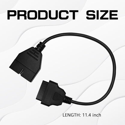 OBD1 Scanner, OBD1 to OBD2 GM Adapter, OBD 1 Scanner Cable Code Reader OBD1 12 Pins to OBD2 OBD II 16 Pins Socket Scan Diagnostic Extension Tool Cable Connector Replacement for GM Popular