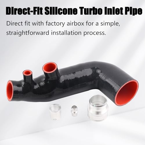 Turbo Inlet Pipe Compatible with BMW 320i 330i B48 2.0T G20 G21 Black Silicone & CNC Aluminum Performance Intake Hose