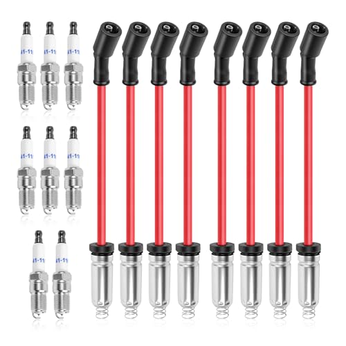 High Performance Iridium Spark Plugs & Wires Set of 8 for Chevy GMC V8 - size: High Performance Plugs+Wires